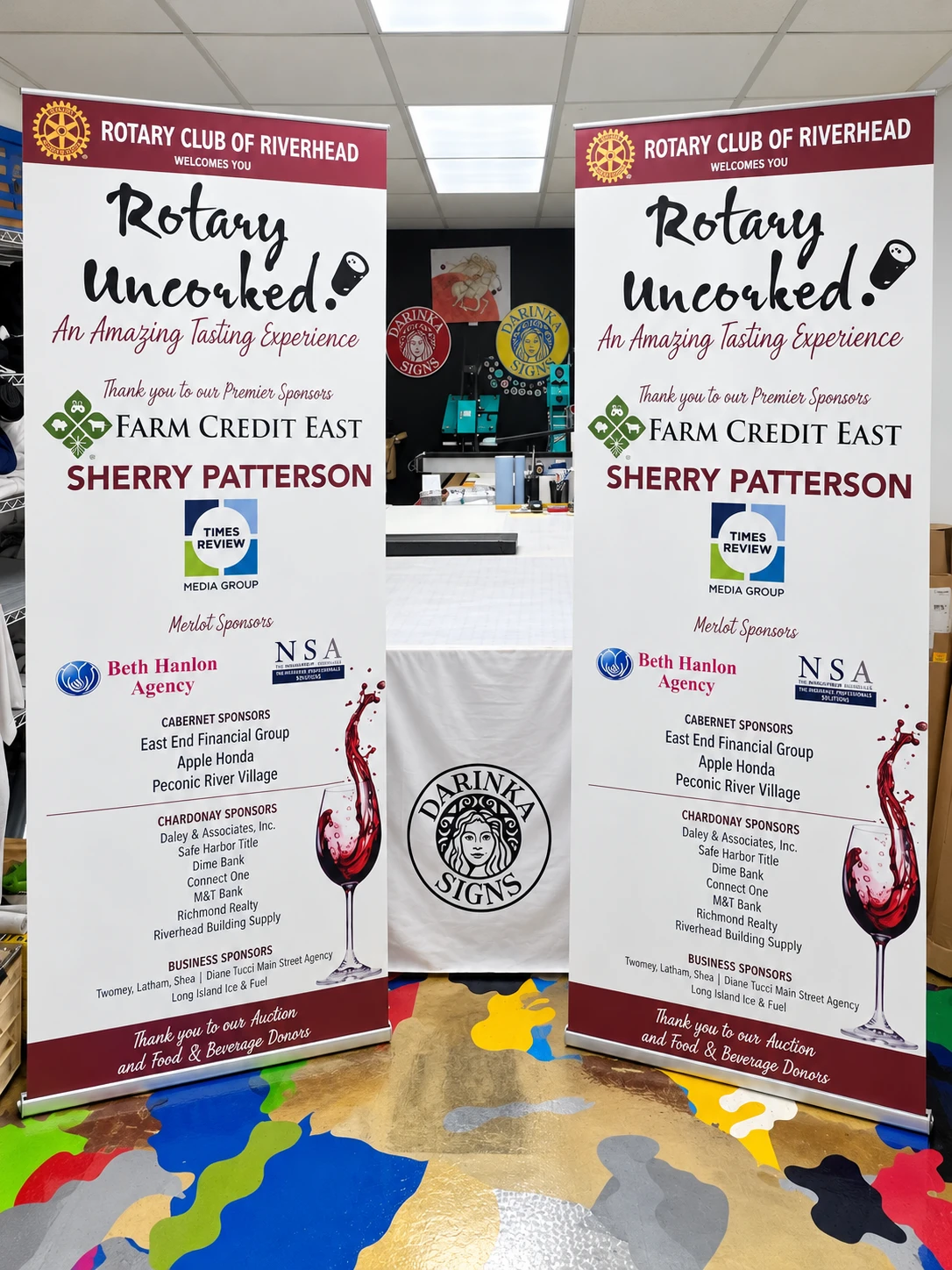 Rotary Uncorked Roll-Up Banners, Riverhead, NY